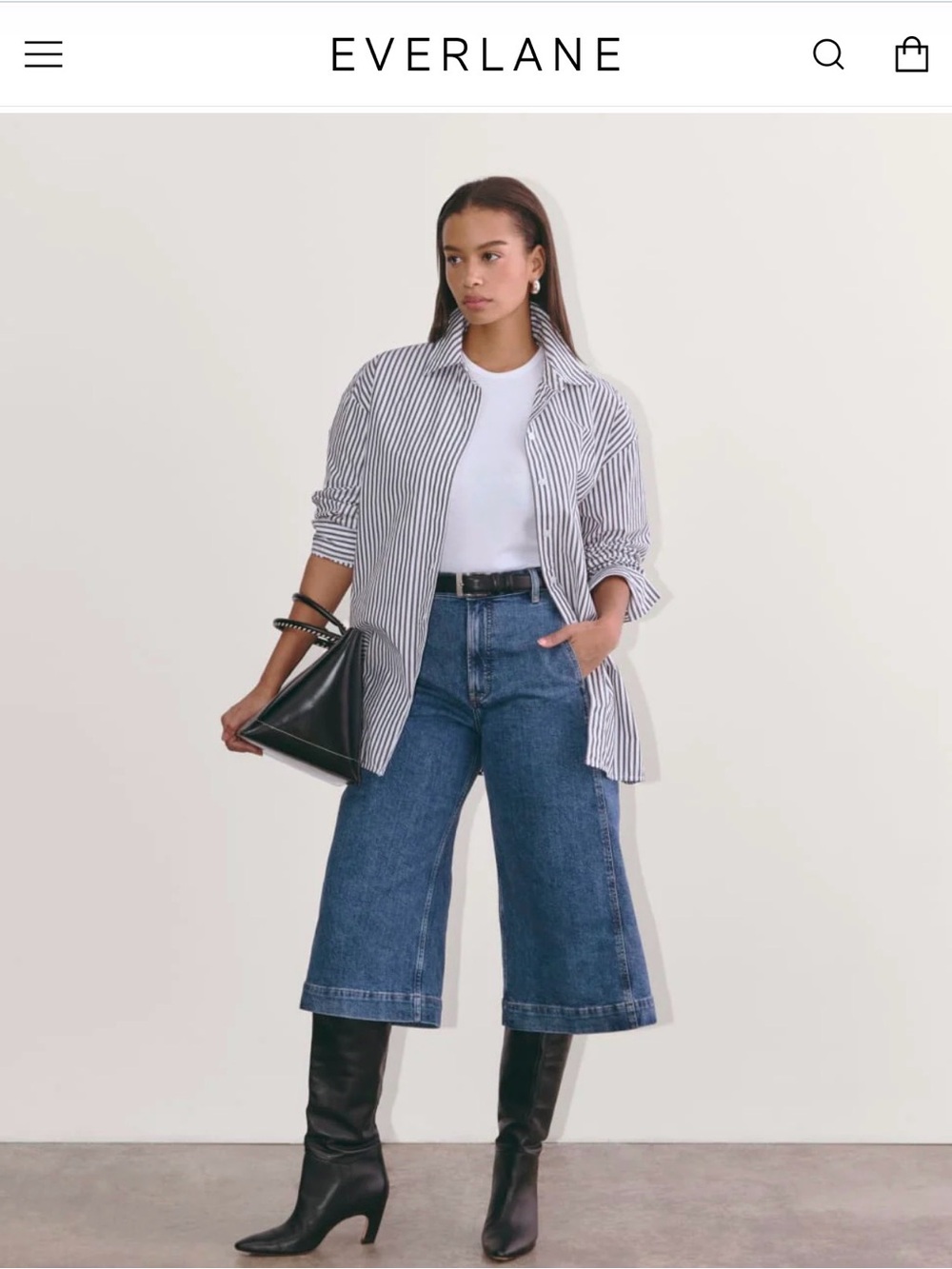 NWT Everlane Denim Culotte in New Blue size 33